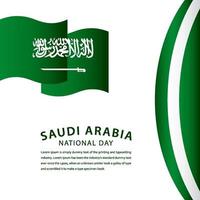 ilustração de design de modelo vetorial feliz arábia saudita celebração do dia nacional vetor