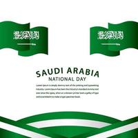 ilustração de design de modelo vetorial feliz arábia saudita celebração do dia nacional vetor