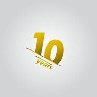 10 anos de comemoração de aniversário de ouro linha ilustração de design de modelo vetorial vetor