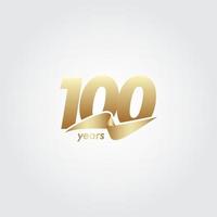 100 anos de comemoração de aniversário de ilustração de design de modelo vetorial de fita de ouro vetor