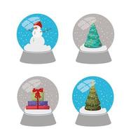 conjunto de bolas de cristal para a celebração do natal