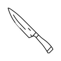chefe de cozinha faca cozinha utensílios de cozinha linha ícone vetor ilustração