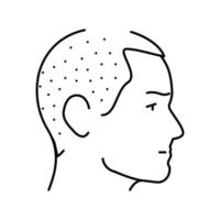 curto cortar Penteado masculino linha ícone vetor ilustração