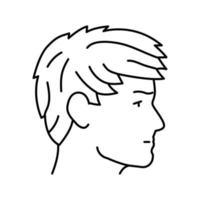 angular franja Penteado masculino linha ícone vetor ilustração