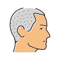 curto cortar Penteado masculino cor ícone vetor ilustração