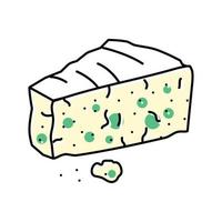 Gorgonzola queijo Comida fatia cor ícone vetor ilustração