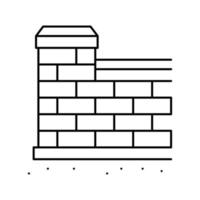 lidar parede construção casa linha ícone vetor ilustração