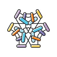 laboratório molecular estrutura cor ícone vetor ilustração