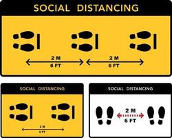 bandeira de distanciamento social. mantenha a distância definida vetor