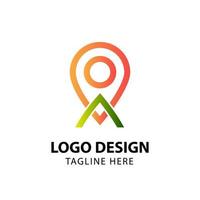 ilustração do projeto do modelo do vetor do logotipo da localização do mapa