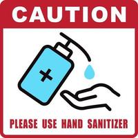 use sinal de desinfetante para as mãos vetor