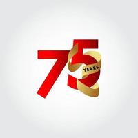 Ilustração de design de modelo de vetor de celebração de aniversário de 75 anos