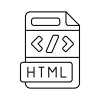 html Arquivo formato documento linha ícone vetor ilustração