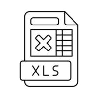 xls Arquivo formato documento linha ícone vetor ilustração