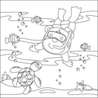 vetor desenho animado ilustração do pequeno animal, com desenho animado estilo infantil Projeto para crianças atividade coloração livro ou página.