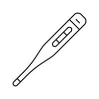 oral termômetro primeiro ajuda linha ícone vetor ilustração