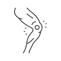 joelho dor corpo dor linha ícone vetor ilustração