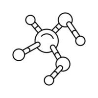 molécula química linha ícone vetor ilustração