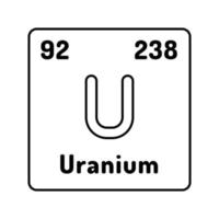urânio químico elemento linha ícone vetor ilustração