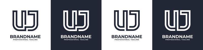 simples uj monograma logotipo, adequado para qualquer o negócio com uj ou ju inicial. vetor