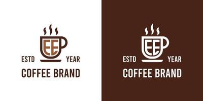 carta ee café logotipo, adequado para qualquer o negócio relacionado para café, chá, ou de outros com ee iniciais. vetor