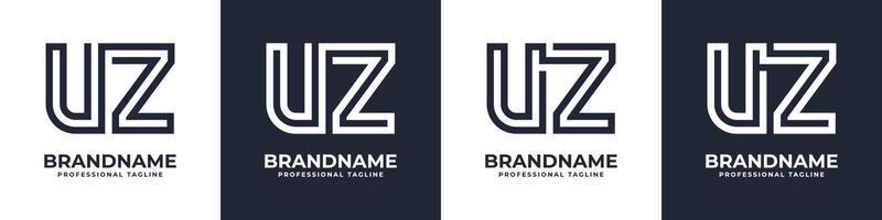 simples uz monograma logotipo, adequado para qualquer o negócio com uz ou zu inicial. vetor