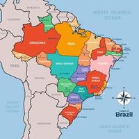mapa do país do brasil vetor