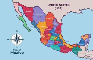 país mapa do México vetor