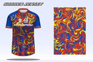 maquete de design de camiseta esportiva de camisa de futebol para clube de futebol vetor