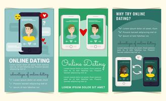 Vector Online Dating Folhetos