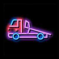 evacuador caminhão néon brilho ícone ilustração vetor