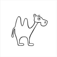 desenho animado linha esboço camelo vetor
