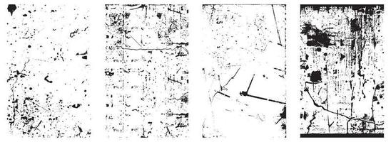 conjunto do Preto e branco angustiado texturas. vetor eps 10.