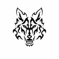 tribal Lobo cabeça logotipo. tatuagem Projeto. estêncil vetor ilustração