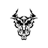 tribal Dragão cabeça logotipo. tatuagem Projeto. estêncil vetor ilustração