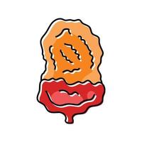 ketchup frango frito cor ícone vetor ilustração