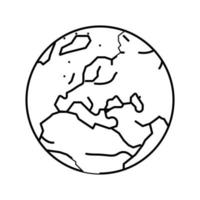 Europa terra planeta mapa linha ícone vetor ilustração