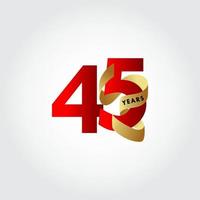 Ilustração de design de modelo de vetor de celebração de aniversário de 45 anos