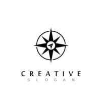 modelo de design de logotipo de conceito de bússola criativa vetor