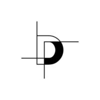 carta d monograma arquiteto simples logotipo vetor