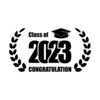 classe de design de texto de formatura 2023 para cartões, convites ou banner vetor