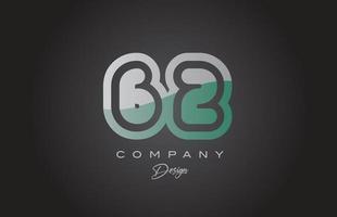 62 verde cinzento número logotipo ícone Projeto. criativo modelo para companhia e o negócio vetor