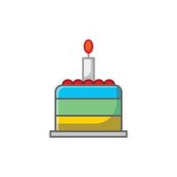 aniversário bolo com velas desenho animado vetor isolado ilustração