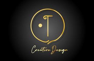 t ouro amarelo alfabeto carta logotipo ícone Projeto com luxo vintage estilo. dourado criativo modelo para companhia e o negócio vetor