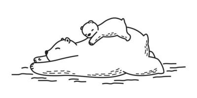 Urso vetor polar Urso ícone logotipo dormindo ilustração personagem desenho animado