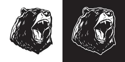 Urso vetor polar Urso ícone logotipo cabeça ilustração personagem desenho animado
