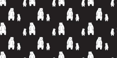 Urso desatado padronizar vetor polar Urso papel de parede fundo isolado Preto