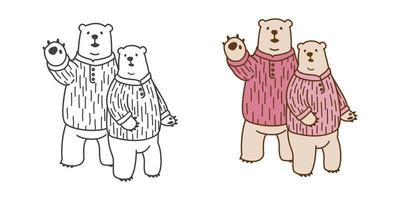 Urso vetor polar Urso ícone logotipo ilustração desenho animado personagem