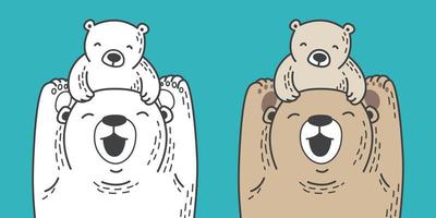 Urso vetor polar Urso ícone logotipo família sorrir ilustração personagem desenho animado