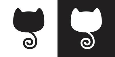 gato vetor gatinho rabo ícone logotipo desenho animado ilustração personagem